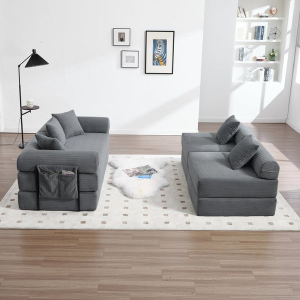 English Elm United We Win Convertible Sofa Bed - Plush Corduroy With Memory Foam, Perfect For Small Spaces! W1568S00252-GIGA