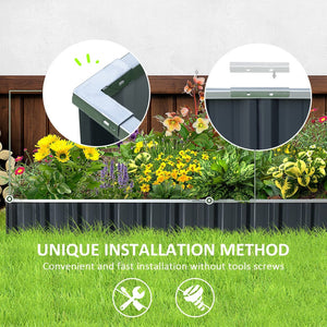 English Elm Outsunny 8.5' X 3' Galvanized Steel Raised Garden Bed - Perfect Planter For Vegetables, Herbs & Flowers W2225P217238-GIGA