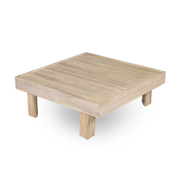 English Elm Christopher Knight Home® - Topia Corner Chair and Coffee Table Set – Acacia Wood, Water-Repellent Sand Cushions, Handcrafted Durability N773P328915S