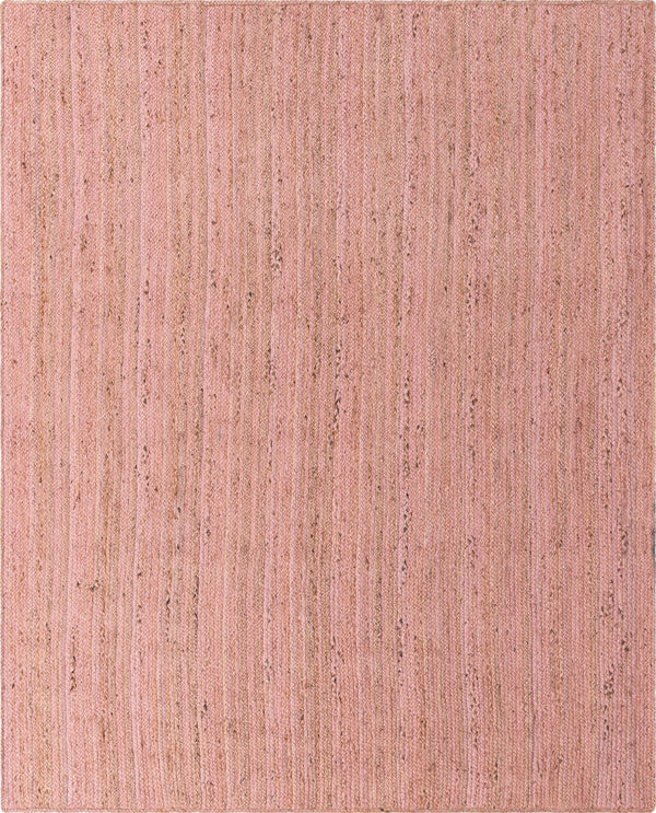 Unique Loom Braided Jute Dhaka Hand Braided Solid Rug Light Pink,  8' 0" x 10' 0"