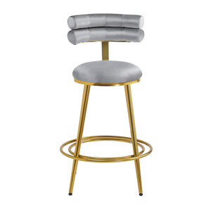 English Elm Christopher Knight Home® - 27.65'' 27.65" Modern Counter Stools Set of 2 with Luxurious Velvet Upholstery, Ergonomic Curved Back, Iron Frame & Footrest Dark Gray N780P194940G