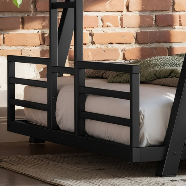 English Elm Double Twin House Bed Pine Wood Frame Kids Playhouse Bunk with Storage Drawers W5305S00055