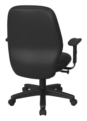 OSP Home Furnishings Mid Back Executive Office Chair Synchro Tilt Lumbar Support Ergonomic Padded Arms Black 3121-R107