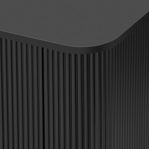 English Elm VIBE Minimalist 78.7'' TV Stand for Up to 85" TVs with Curved Corners, 4 Cabinets & Cable Management Black SJ000143AAB