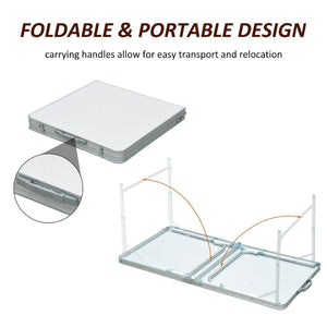 English Elm Aluminum Alloy Folding Camp Table with Mdf Top for Outdoor Picnic or Workspace T3971P383349