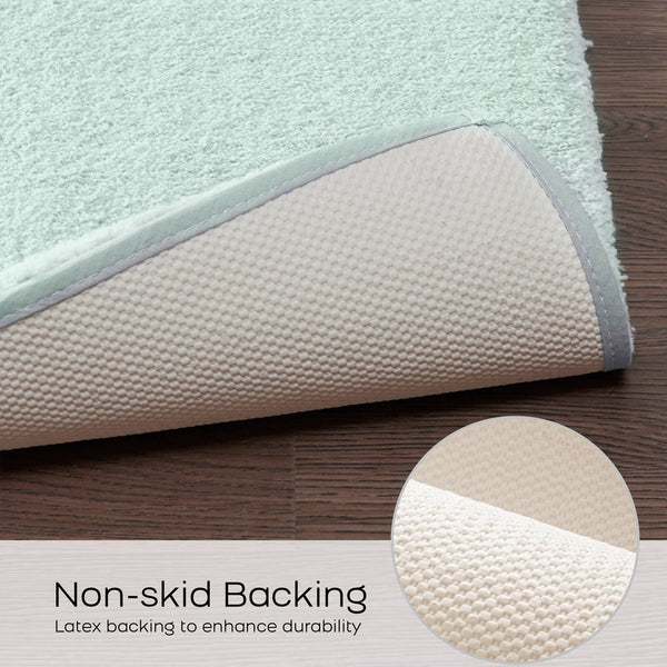 English Elm 1PC Plush 24x72 Bath Rug for Tub & Bathroom Floor - Ultra-Absorbent Polyester, Non-Slip Backing Green 6.2 L x 24.8 W x 10.63 H B035P341136