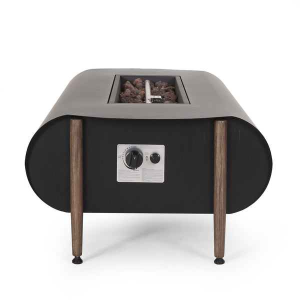 English Elm Christopher Knight Home® - VERNON Rectangle Fire Pit 50,000BTU Dark Gray Iron 54.25x29.75x15.5 Outdoor Patio Heater Gatherers 68494.00DGRY-50K