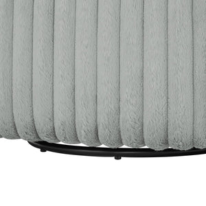 English Elm Alexa Ultra Plush Swivel Barrel Chair in Grey Wide Wale Cord-Like Fabric, Coil Spring Comfort, No Assembly Needed B050P390588