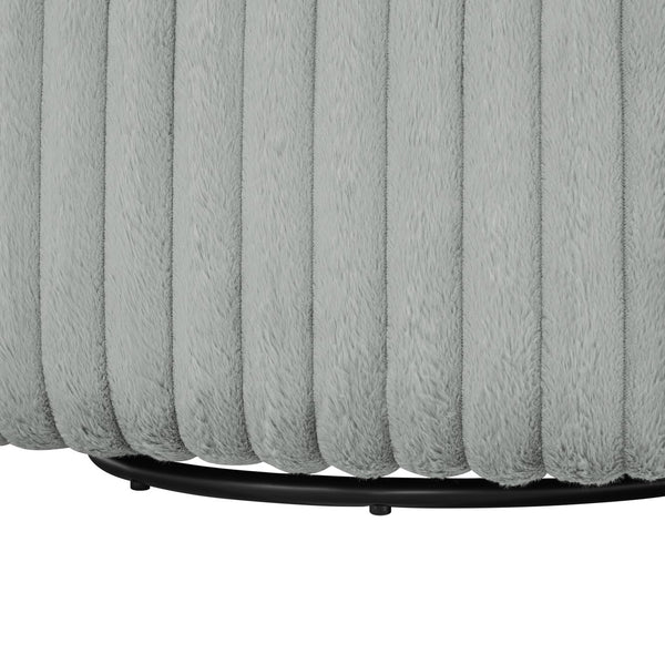 English Elm Alexa Ultra Plush Swivel Barrel Chair in Grey Wide Wale Cord-Like Fabric, Coil Spring Comfort, No Assembly Needed B050P390588