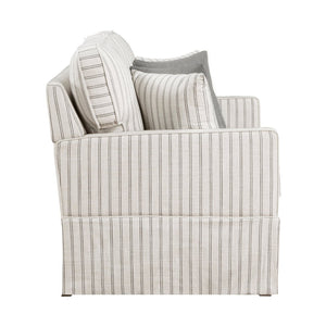 English Elm Classic Striped 3 Piece Living Room Set with Sofa Loveseat and Push Back Recliner B011S01554