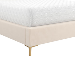 Sunpan Harris Bed - Modern Upholstered Design with Fine Tufting and Stainless Steel Gold Legs for Style King