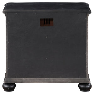 English Elm Taylor Black 3-Drawer Nightstand with Felt-Lined Organizer, Antique Copper Pulls, Sleek Bedroom Storage B062P299900