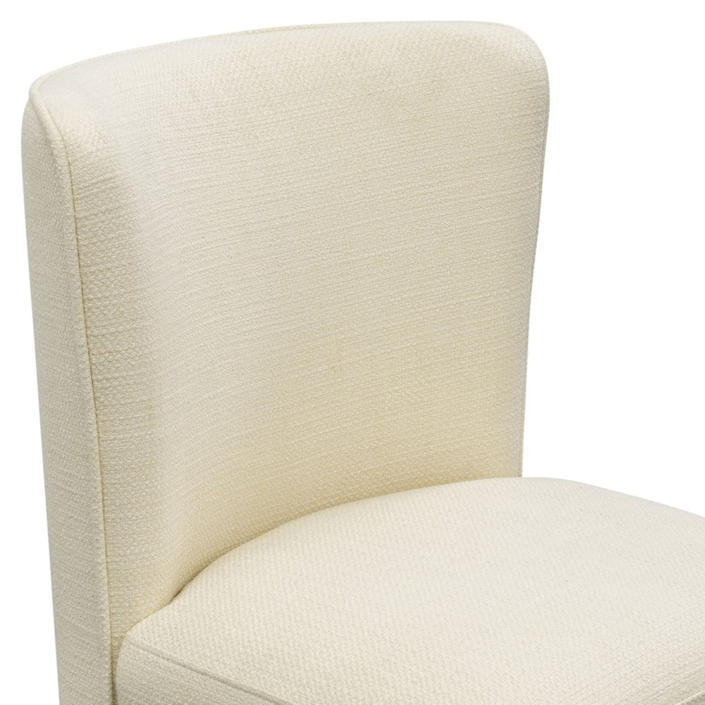 JLA Home Madison Park - Dining Vela Motion Chair with Hidden Casters, Cream Basketweave Upholstery, Compact Armless Design for Modern Comfort and Mobility MP108-1294