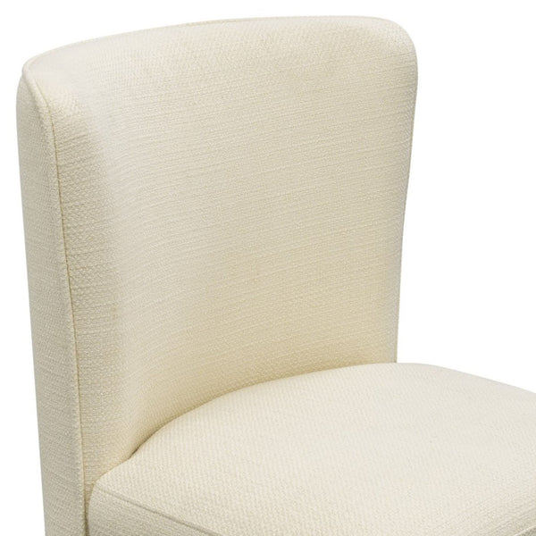 JLA Home Madison Park - Dining Vela Motion Chair with Hidden Casters, Cream Basketweave Upholstery, Compact Armless Design for Modern Comfort and Mobility MP108-1294