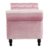 Christopher Knight Home® - Noble House - - Velvet Multifunctional Storage Rectangular Ottoman Bench With 1 Pillow, Pink