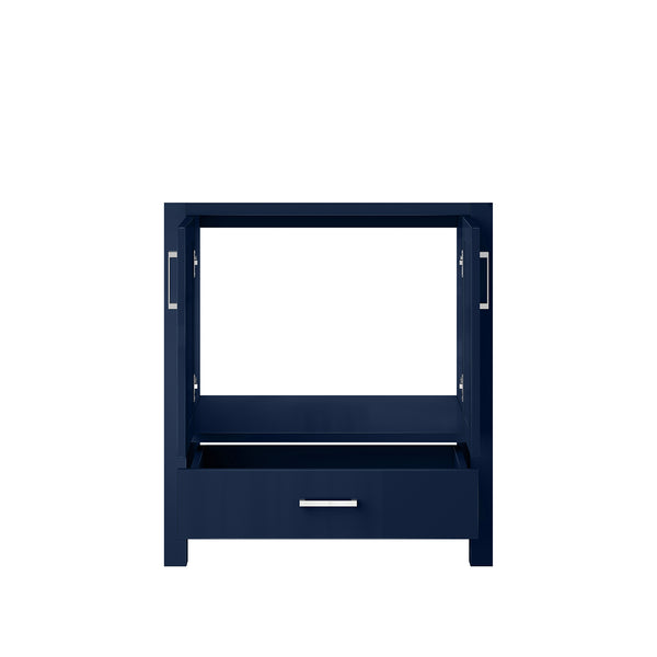 English Elm Navy Blue Bath Vanity 30-in W x 22-in D — Solid Wood, Soft-Close Drawer, Spacious Cabinet & Shelf, Fully Assembled B2731P258796