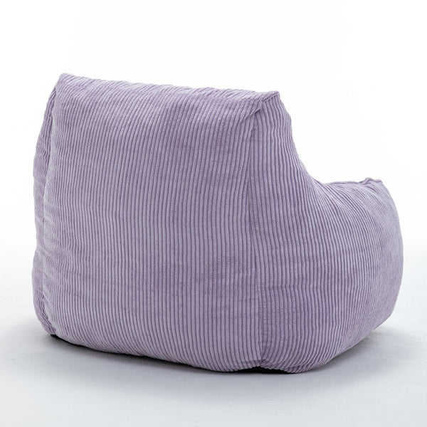 English Elm Giant Corduroy Bean Bag Sofa with Armrests Foam Filled Cozy Adult Lounge Chair Gray,Purple W2200P442803