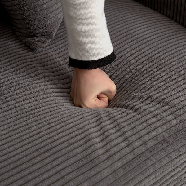 English Elm Corduroy 3-Seater Modular Cloud Couch With Movable Footrests For Ultimate Comfort & Style W834S00426