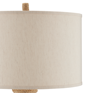 Joppa Table Lamp - Artisan Crafted Rope Design with Natural Linen Shade for Contemporary Spaces