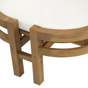 English Elm Trexm Outdoor Acacia Wood Reclining Chaise Set Poolside Patio Lounger Pair Light Teak TM000032AAD