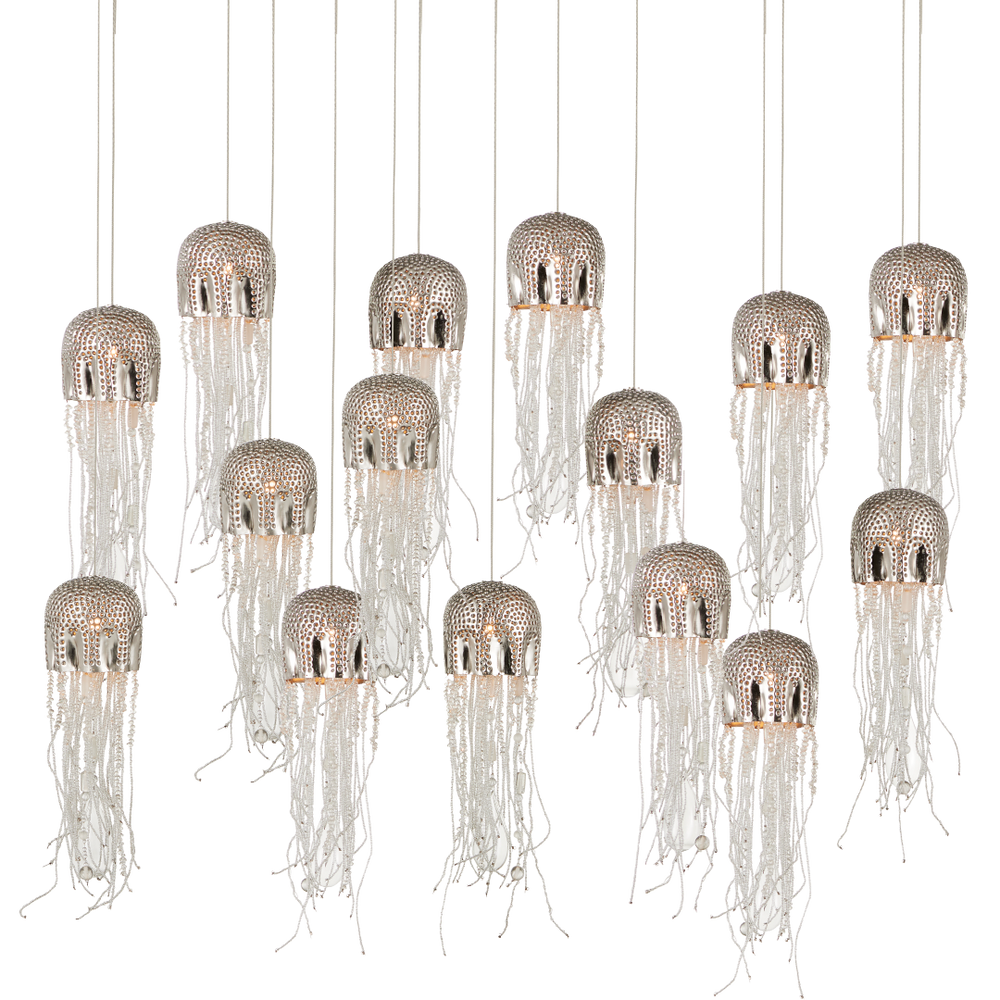 Medusa 15-Light Rectangular Multi-Drop Pendant – Elegant Jellyfish-Inspired Design for Stunning Interiors
