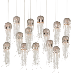 Medusa 15-Light Rectangular Multi-Drop Pendant – Elegant Jellyfish-Inspired Design for Stunning Interiors