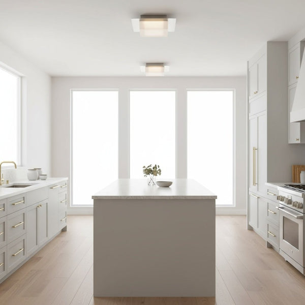 English Elm 8 Inch Square Led Flush Mount Dimmable Ceiling Light with Selectable Color Temperature Chrome B370P399079