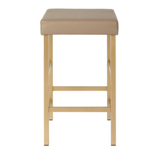 OSP Home Furnishings 26" Gold Backless Stool Camel