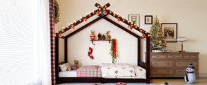 English Elm Twin House Frame Floor Bed Solid Pine Kids Room Montessori Low Profile Play Nook Espresso W1580P387837
