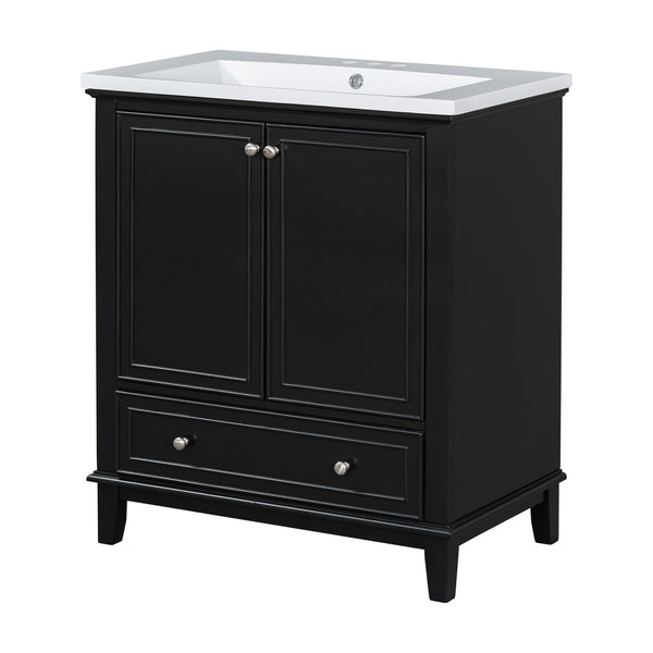 English Elm 30" Bathroom Vanity With Sink Combo - Modern Black Cabinet, Spacious Storage & Durable Design SY999606AAB-6