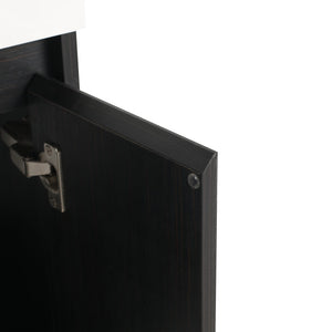 English Elm 24 Inch Bathroom Cabinet Resin Sink Vanity with Soft-Close Doors, Beveled Handle, Water-Resistant Finish Black Chestnut W999P228747
