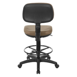 OSP Home Furnishings Sculptured Ergonomic Drafting Chair with Pneumatic Lift Adjustable Footrest and Chrome Base DC517-232
