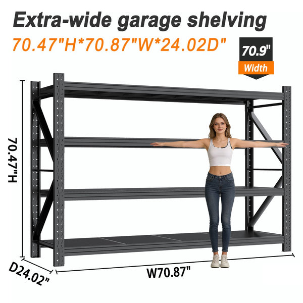 English Elm Garage Steel Shelving Unit Heavy Duty Adjustable Industrial Storage Rack for Pantry T5667P500107