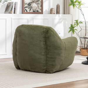 English Elm Bean Bag Chair - Plush Faux Fur Sofa With Back Support, Perfect For Any Room, Adults & Kids - Green W2200P326891