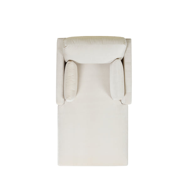 English Elm Jennifer Taylor Home - Knox 65" Modern Farmhouse Chaise Lounge Chair with Plush Performance Velvet, Feather-Down Comfort Beige B2719P238296