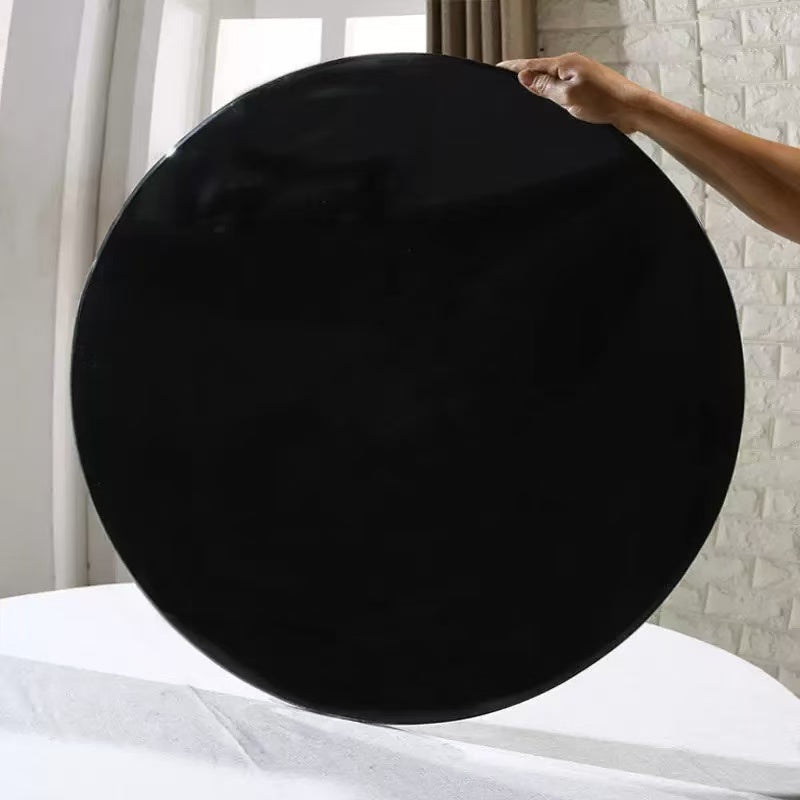 English Elm Black Tempered Glass Table Top - 35.4 Inch Round, 3/8 Inch Thick, Modern Style For Dining & Diy W1718P352106
