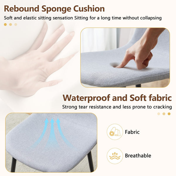 English Elm Table Set With 6 Light Gray Chairs - Modern White Grain Dining Table With Storage & Durable Comfort W1151S04261-GIGA