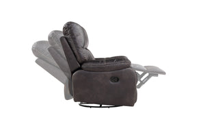 English Elm Wallace & Bay - Gray Gray Swivel Gliding Recliner with Rustic Contemporary Dark Graphite Fabric, Easy-Care Comfort, 40"W B361P384418