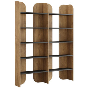 English Elm Modern Farmhouse Five Tier Bookcase Tall Open Shelving Unit for Living Room Office T3971P447215
