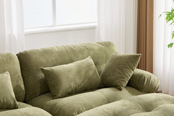 English Elm United We Win U-Shaped Cloud Couch In Pelletized Velvet With 2 Ottomans & Lumbar Pillows For Cozy Living W1568S00197-GIGA