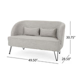 Christopher Knight Home® - Noble House - Nilton Modern Fabric Loveseat with Hairpin Legs