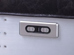 English Elm Misezon Dark Brown Top Grain Leather Power Recliner with Aluminum Frame, Pillow Arms & Full Foam Comfort B2726P280178