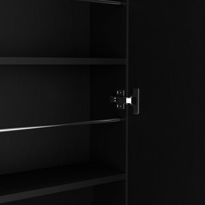 English Elm Connecticut Wall Mounted Shoe Rack with Mirror, 5 Shelves Holds 10 Pairs, Space-Saving Entryway Organizer B128P148901