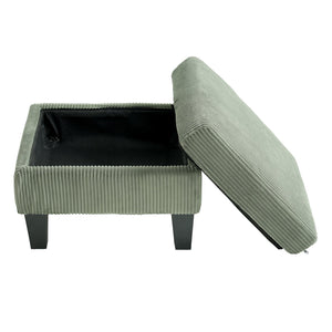 English Elm L-Shaped Corduroy Sofa with Cushioned Cashmere Comfort, Modern Luxury Design for Small Spaces Olive Green W2121P319092