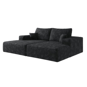 English Elm 74.8" Modern Sofa Bed - Plush Corduroy Sleeper & Lounger, Fully Assembled, Versatile & Cozy Design W2824S00032