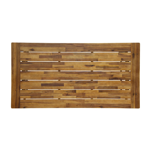 English Elm Christopher Knight Home® - Outdoor Acacia Wood Expandable Dining Set with 6 Iron Frame PE Rattan Chairs for Patio Entertaining Black+Natural,Gray N768P182296Y_N768P190946T