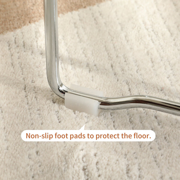 English Elm Folding mid-century modern cantilever dining chair with chrome frame, wooden back and upholstered seat Blue W2105P250641