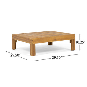 English Elm Christopher Knight Home® - OANA Modern Acacia Corner Bench with Water-Resistant Cushions and Matching Coffee Table, Durable Seating Red 59102.00RED-64496.00