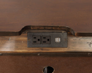 English Elm 3 Drawer Nightstand Brown Cherry with USB Power Outlet, LED Under-Drawer Lighting, Solid Wood Design B016P355925