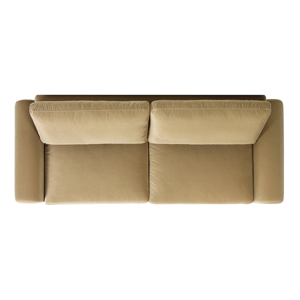 English Elm Jennifer Taylor Home - Mason 85" Arched Arm Sofa in Camel Beige Performance Velvet — 30K Double Rub, Pet-Friendly, Removable Covers B2719P238352